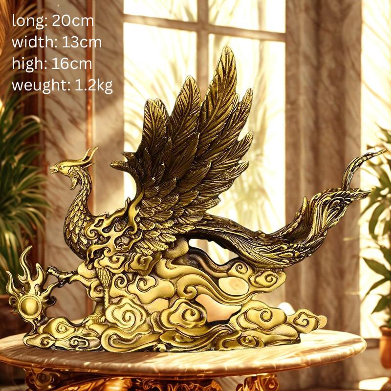 Copper Phoenix Statue – Feng Shui Luck & Rebirth Decor | Elegant Home Accent
