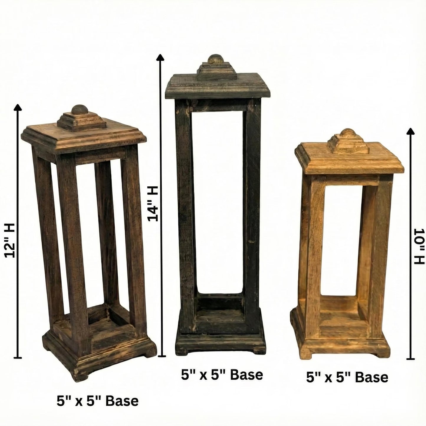Rustic Wood Candle Lantern: Farmhouse Wedding Centerpiece