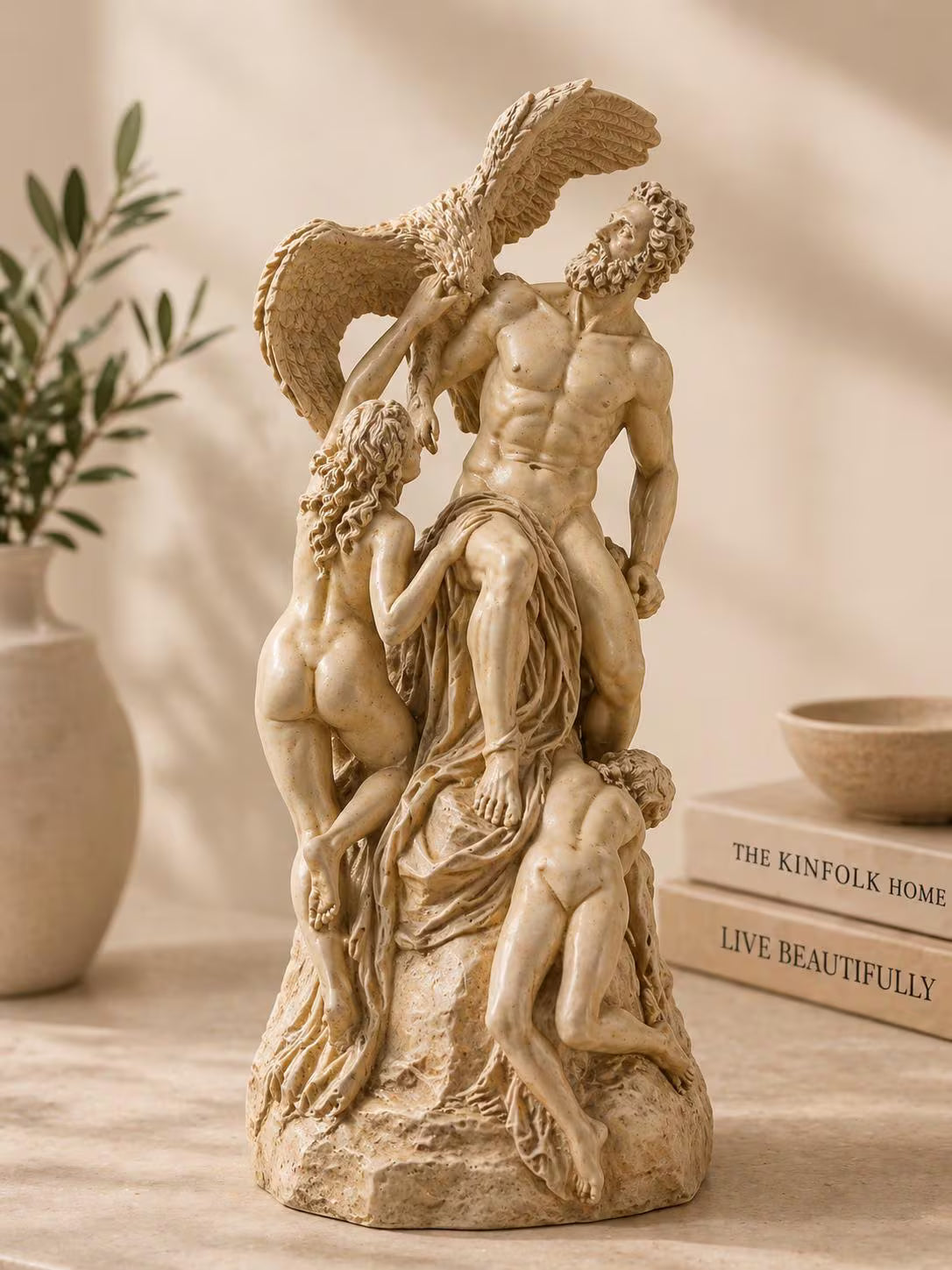 Prometheus Statue, Greek Mythology Sculpture, Eagle Figure, Classical Decor, Luxury Home Accent, Resin Art, Statement Sculpture, Zeus Statue