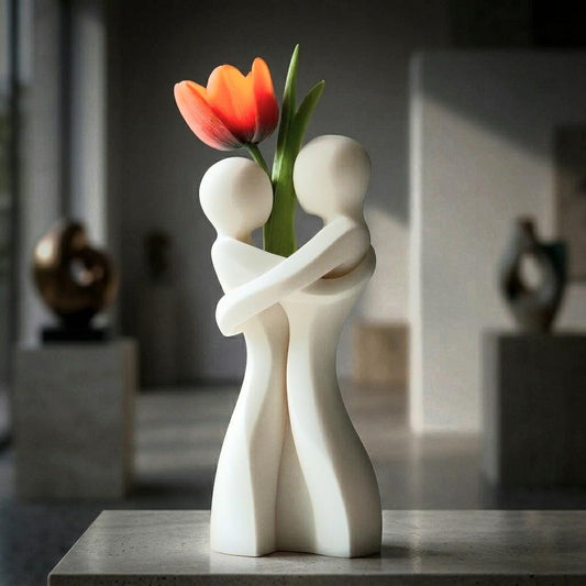 Loving Embrace - Unique Decorative Vase for Home Decor Sculpture Centerpiece
