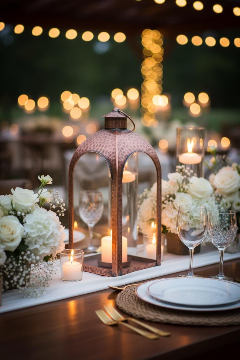 Handcrafted Copper Arch Lantern — Hand-Hammered Antique Patina, Indoor & Outdoor Candle Lantern