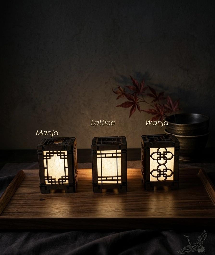 Mini Hanji Lantern | Korean Traditional Paper Craft Desk Decor (LED Candle Light)