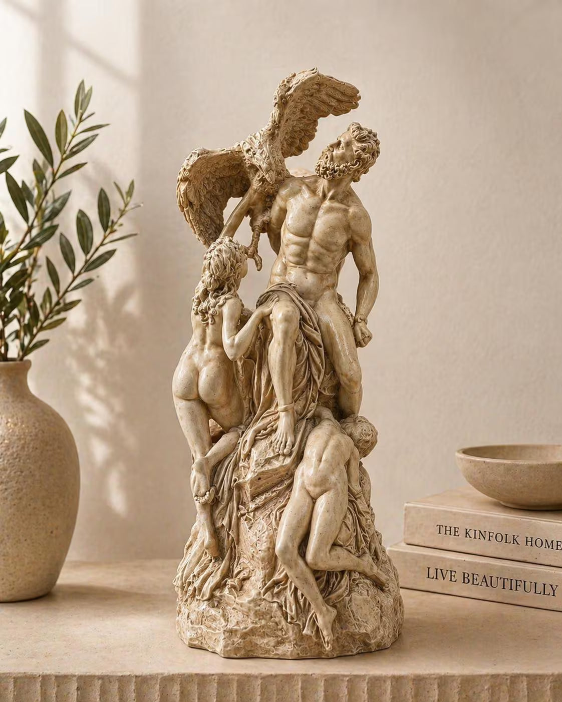 Prometheus Statue, Greek Mythology Sculpture, Eagle Figure, Classical Decor, Luxury Home Accent, Resin Art, Statement Sculpture, Zeus Statue
