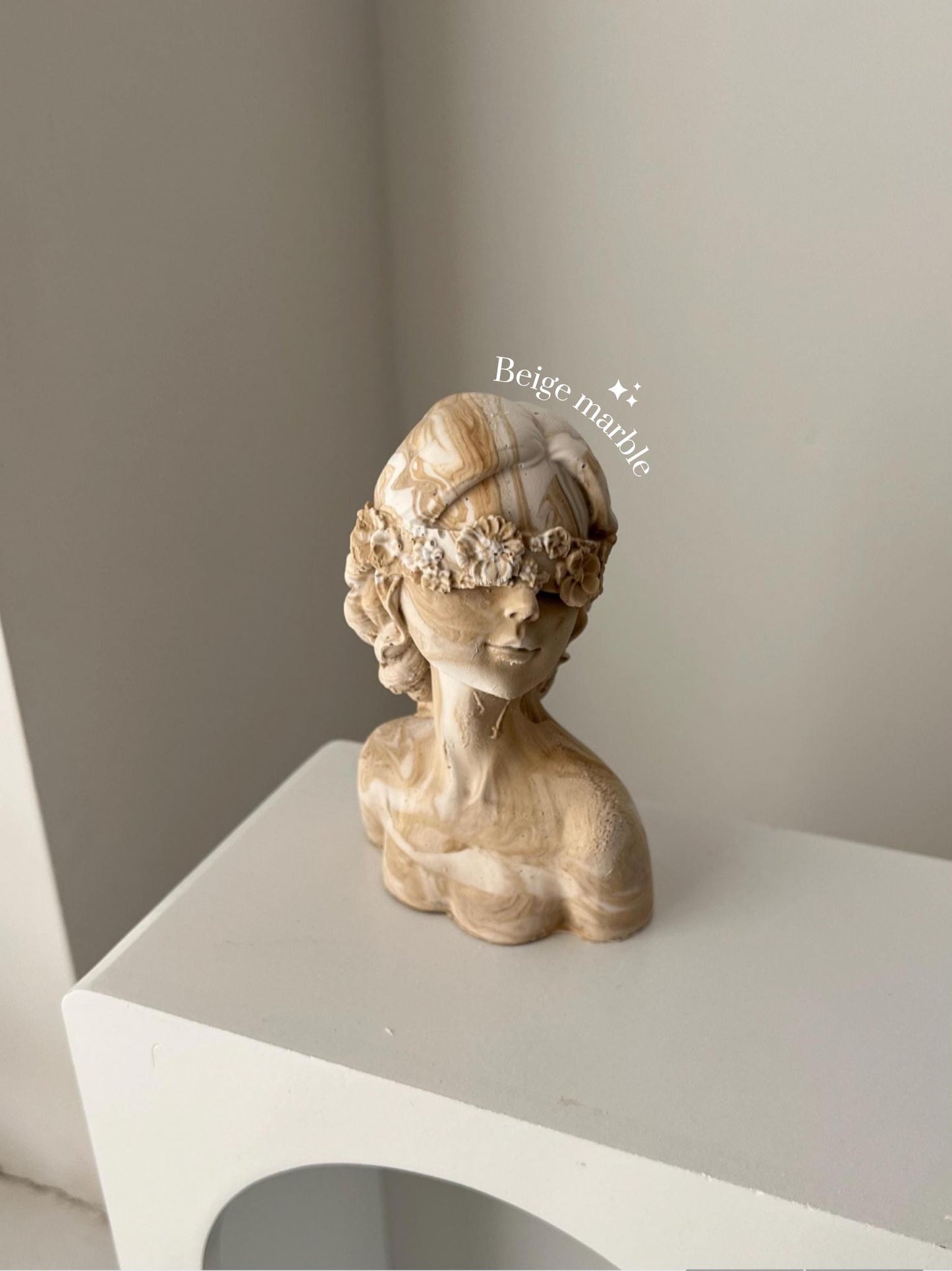 Lady statue, custom colour effects | Handmade | Jesmonite | neutral home decor and gifts.