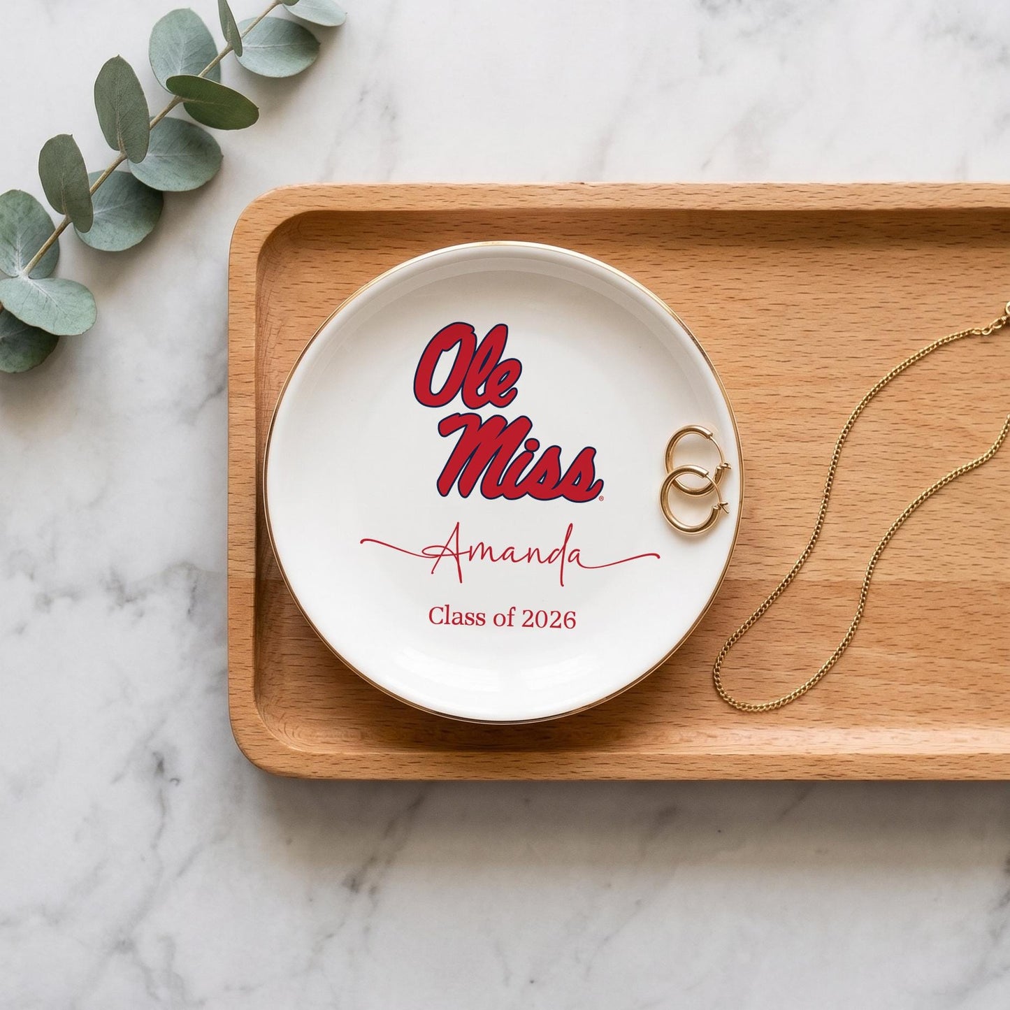 Personalised University College Graduation Gift Ring Dish, Trinket Keepsake, Decor High School, Custom Acceptance Gift, Class of 2026 Gifts