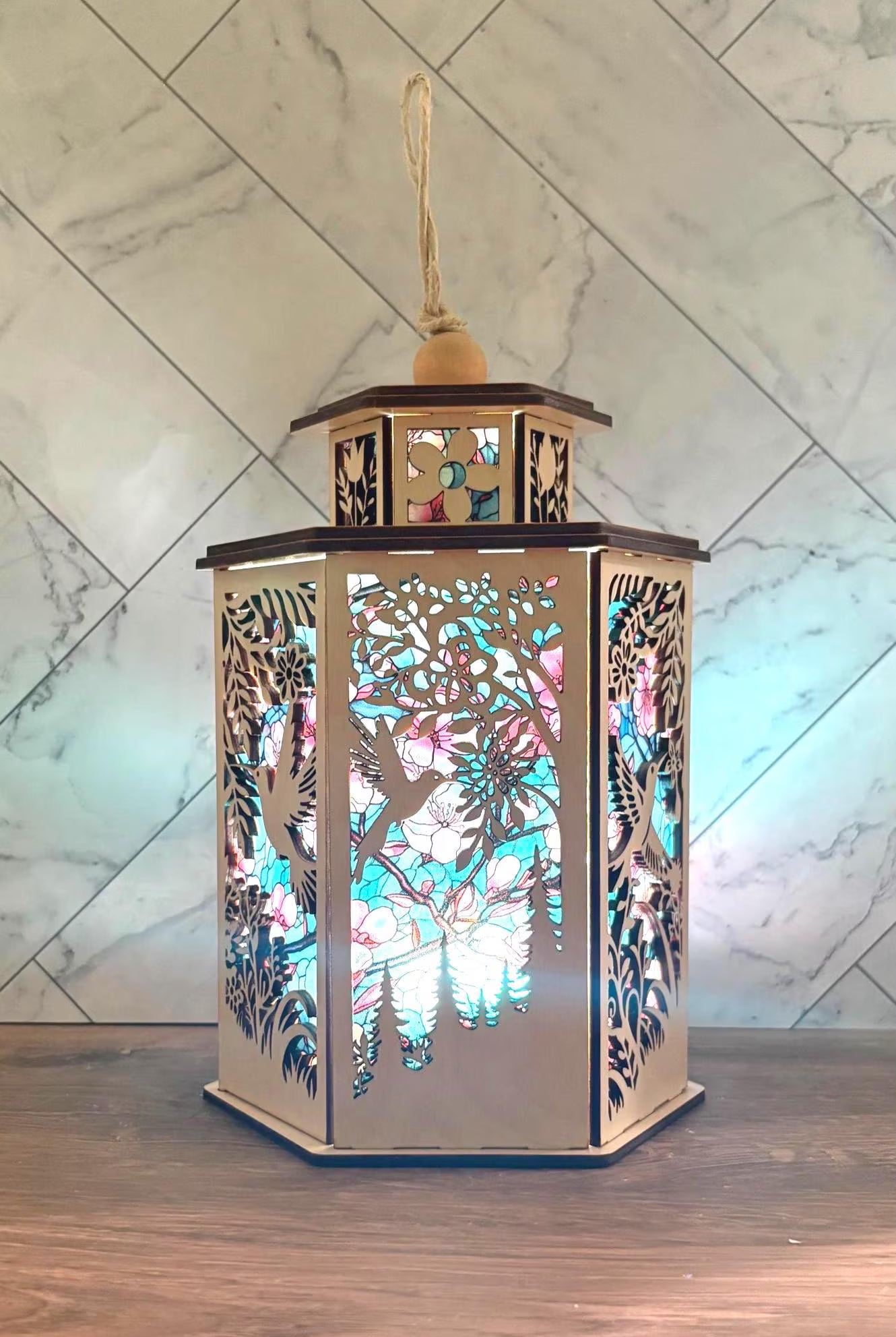 Hummingbird Lantern Light, Bird Lover Gift, Memorial Lantern