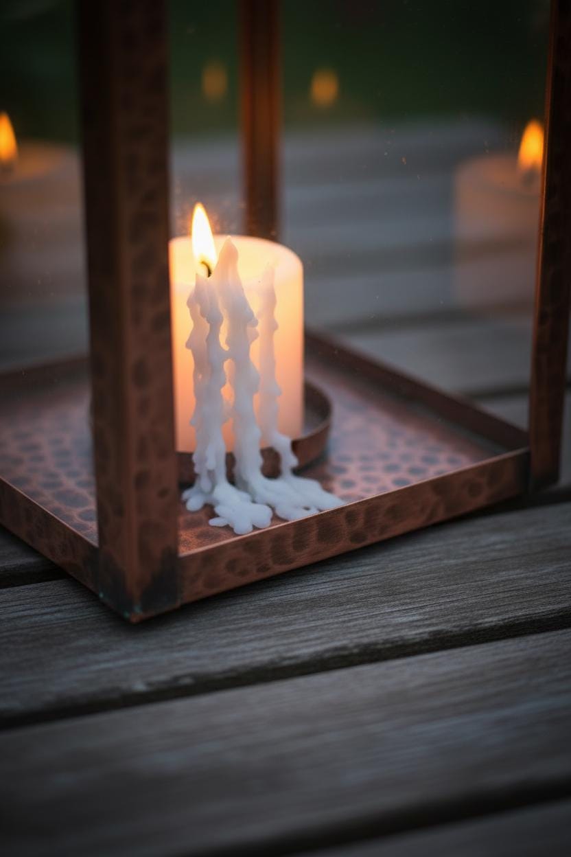 Handcrafted Copper Arch Lantern — Hand-Hammered Antique Patina, Indoor & Outdoor Candle Lantern