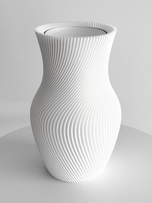 Modern Spiral Vase – Sculptural 3D Printed Vase with Unique Texture for Elegant, Contemporary Decor