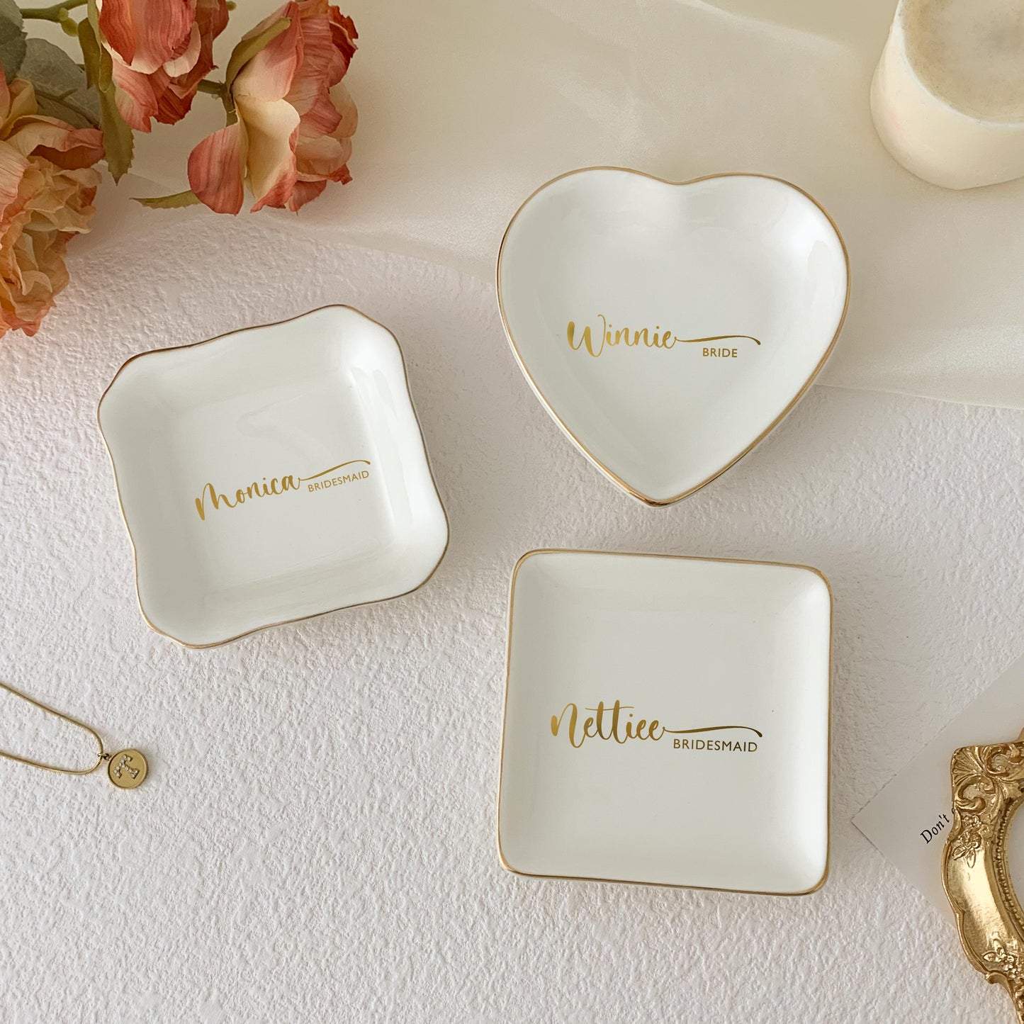 Personalised Birth Flower Trinket Dish/ Custom Watercolor Flower Ring Dish/ Christmas Gifts/ Wedding Bridesmaid Gift/ Birthday Jewelry Dish