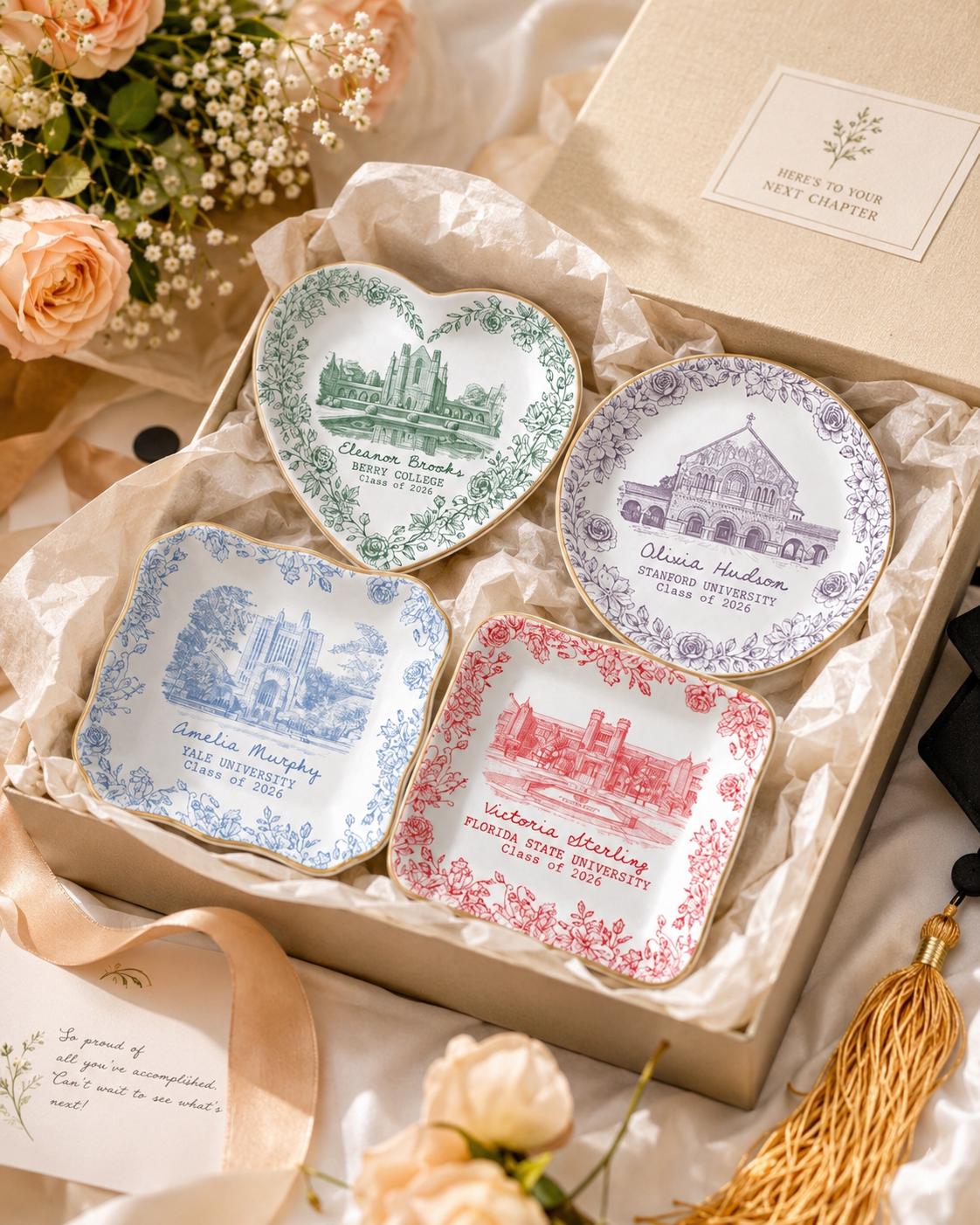 Custom Graduation Gift For Her, College Graduation Jewelry Dish, Personalized University Ring Dish, Grad Gifts For Daughter, Class Of 2026