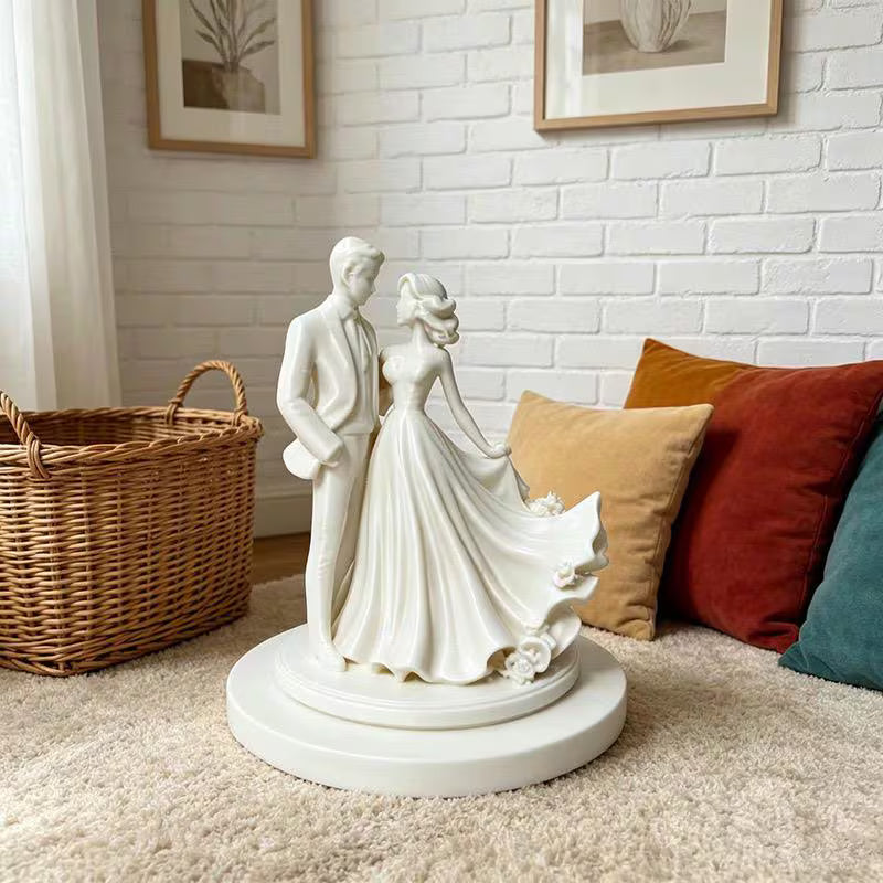 Personalized Wedding Couple Sculpture, Custom Bride & Groom Figurine, Romantic Anniversary Statue, Elegant Home Decor, Unique Wedding Gift