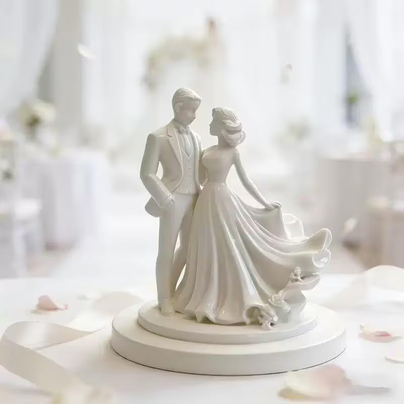 Personalized Wedding Couple Sculpture, Custom Bride & Groom Figurine, Romantic Anniversary Statue, Elegant Home Decor, Unique Wedding Gift