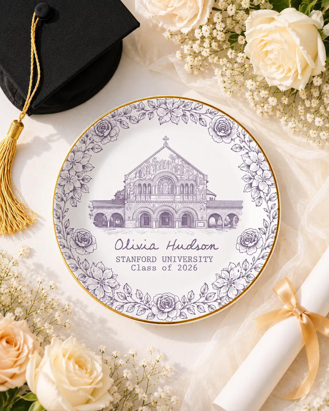 Custom Graduation Gift For Her, College Graduation Jewelry Dish, Personalized University Ring Dish, Grad Gifts For Daughter, Class Of 2026